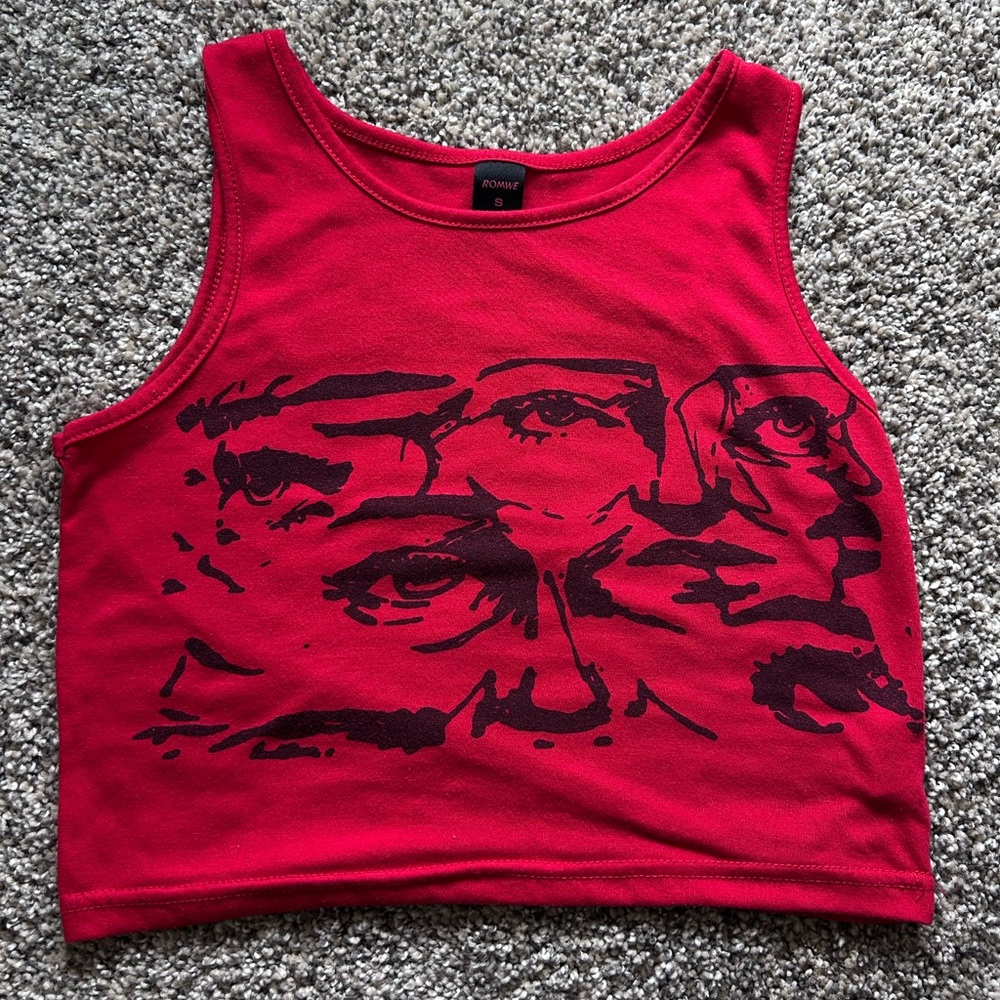 ROMWE Grunge Punk Figure Graphic Tank Top